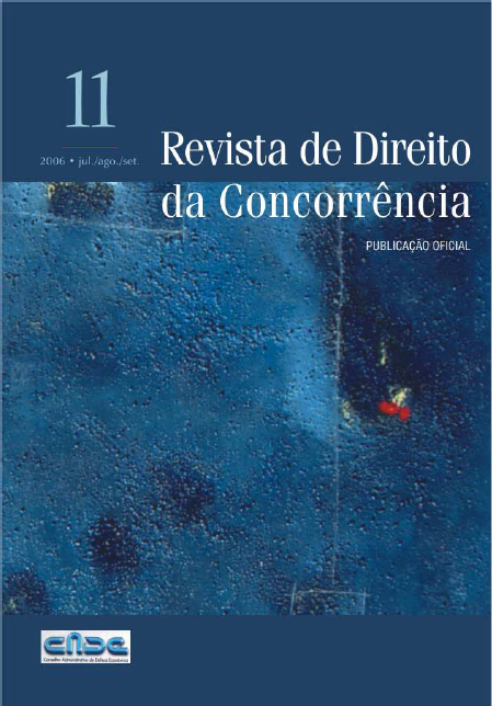 					Ver Vol. 11 Núm. 3 (2006): Revista de Direito da Concorrência
				